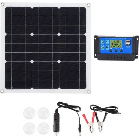 Solarmodul, Solarmodul Mit Doppeltem Rückstromschutz Und Regler Für Die Nutzung Als Campingwiese Im Freien In Den Bergen