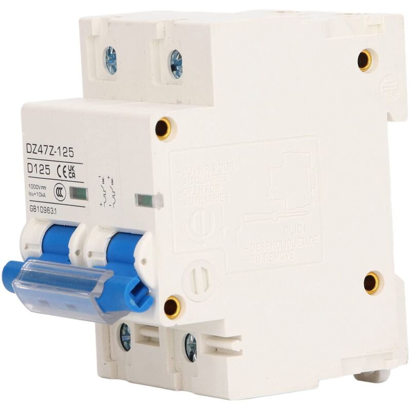 Mini 2p Din-schienen-leistungsschalter 125a Kurzschlussschutz Pa66 Hardware Für Gleichstromsysteme (blau)