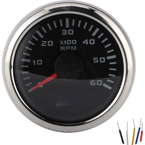 Fydun Auto-drehzahlmesser 52mm/2in 6000rpm Wasserdichter Lcd-drehzahlmesser Für Motorrad Baumaschinen Außenbordmotor Automatik.