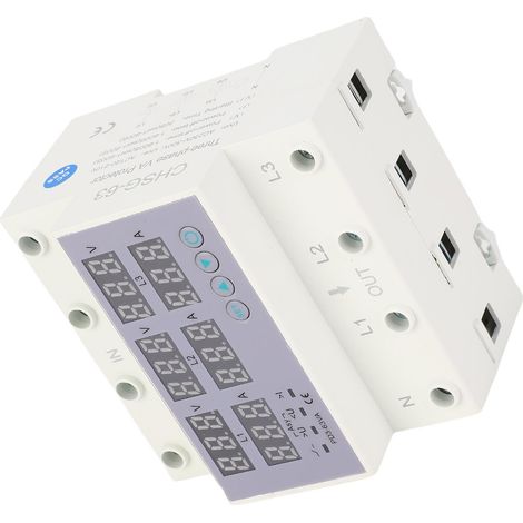Ac 390-500v Dreiphasen-din-schienen-leistungsmesser Voltmeter Amperemeter Automatischer Überspannungs- Und Überstromschutz Dreiphasen-digital-energiezähler (63a)