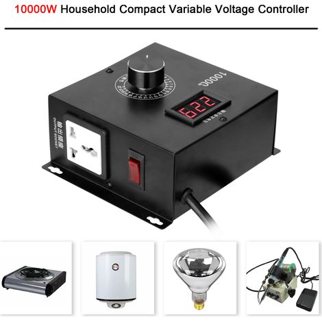 Tikatarer 10.000w Spannungsregler, Mini-tragbare Größe, Hohe Leistung, Einstellbare Geschwindigkeit, Lichtsteuerung Mit Lcd-bildschirm Und Dauerregler Für Warmwasserbereiter