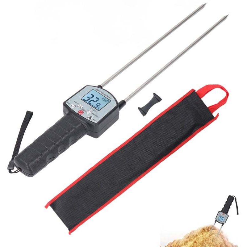 Tragbares Feuchtigkeitsmessgerät (0–80 %) – Lcd-display – 0,5 % Genauigkeit – Für Heu, Stroh, Silage Und Gras – Betrieb Mit 4 Aa-batterien