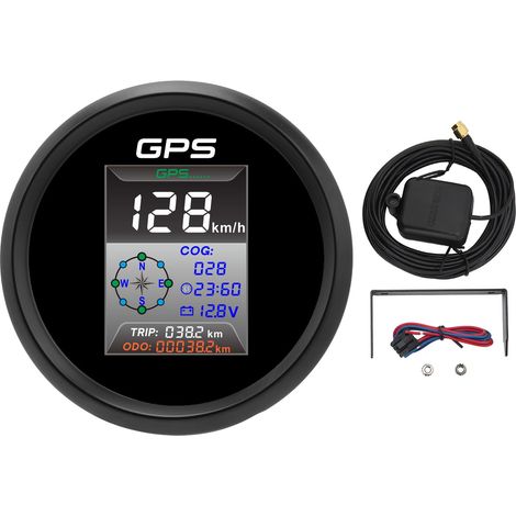 85 Mm Digitaler Geschwindigkeitsmesser Knoten Mph Kmh Led-hintergrundbeleuchtung Antibeschlag Ip67 Für 32v Boot Yacht Auto Motorrad 910-00270 À L'Allo Cabine Auto (910-00270).