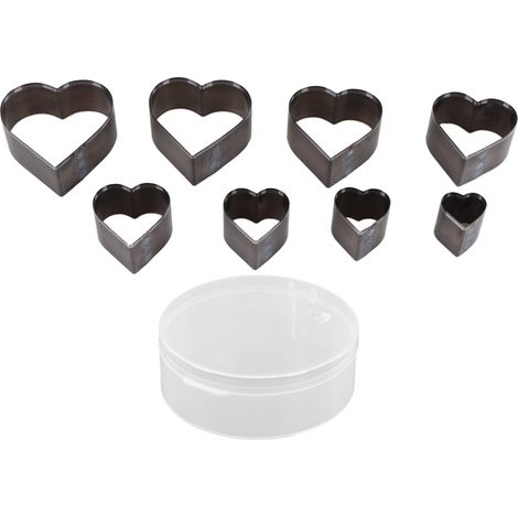 8-teiliges Herzförmiges Stanzset, Schneidematrize Aus Legiertem Stahl Für Leder Mit Aufbewahrungsbox, Diy-stanzwerkzeugset.