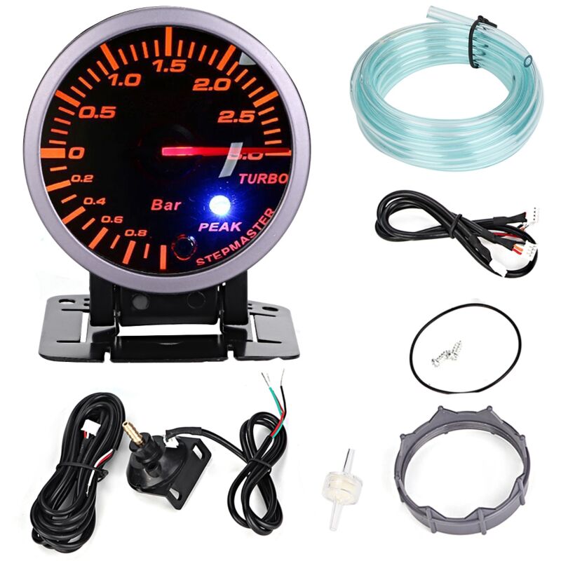 Ladedruckanzeige Dc12v, 2,5 Zoll, 60 Mm, 3,0 Balken, Led, Fahrzeugmodifikation, Ladedruckanzeige Mit Zeiger