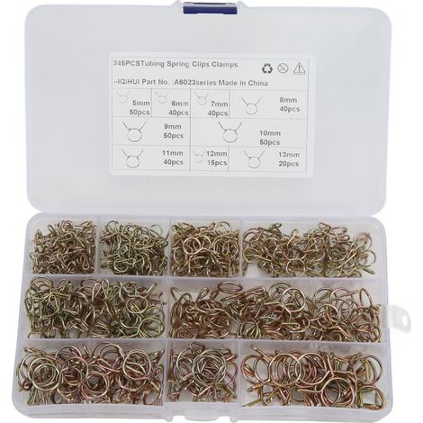 Kraftstoffschlauch-federklemmen-set, 345-teilig, Robuste, Verzinkte Klemmen Für Motorräder, Boote, Atvs.