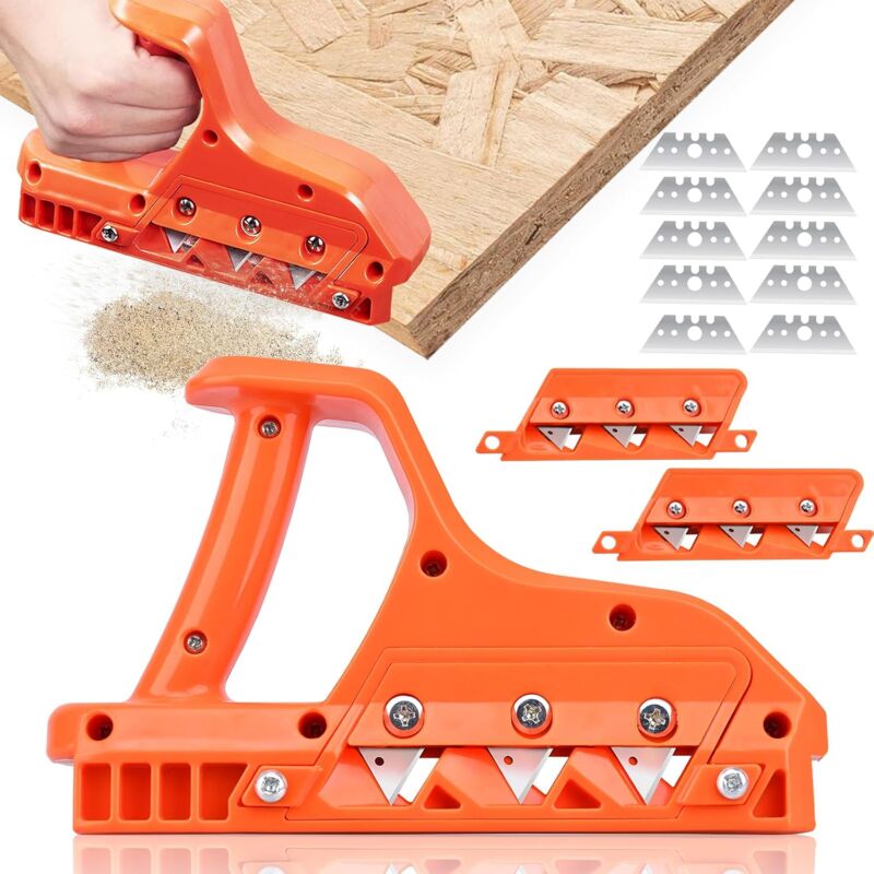 Handhobel Für Gipskartonplatten – 45°- Und 60°-klingen – Sauberer Und Präziser Schnitt – Ergonomisch Und Langlebig – 10 Ersatzklingen