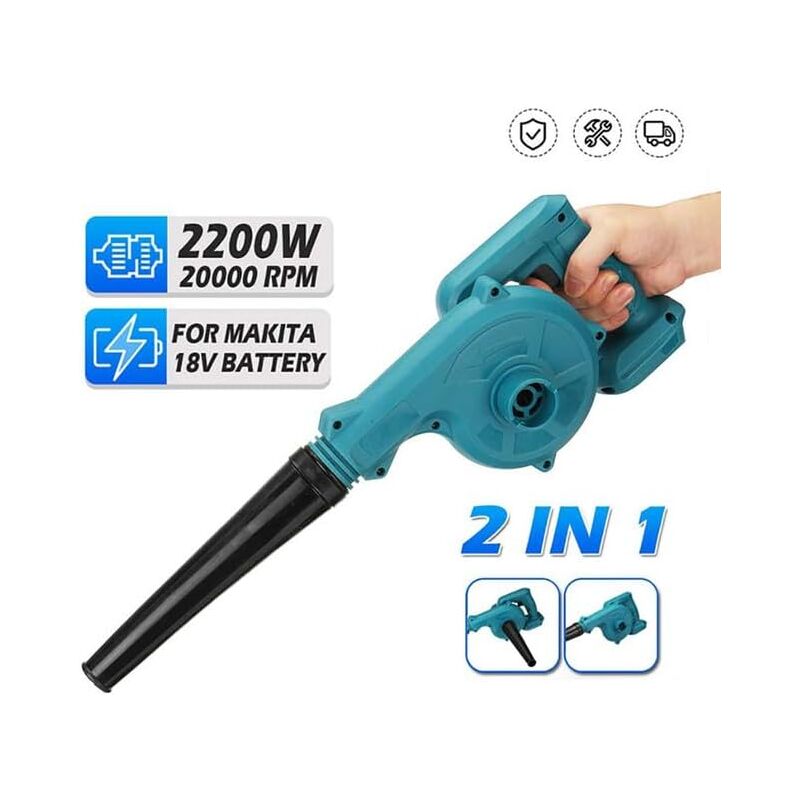 – Akku-laubbläser Mit 2200 W Leistung – Kompatibel Mit Makita 18-v-akkus – Luftdurchsatz 3,6 M/min – Leistungsstarker Kupfermotor