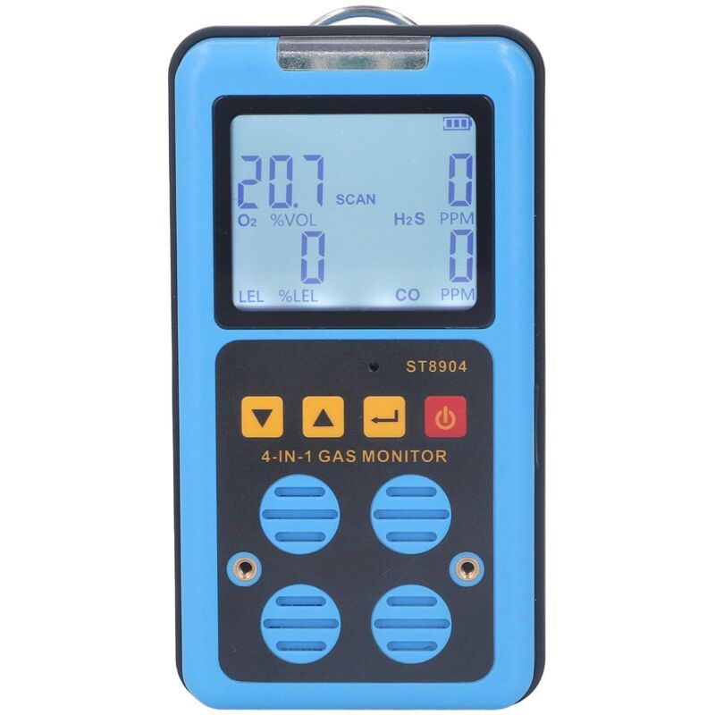 – 4-in-1-gasdetektor – Hintergrundbeleuchtetes Display – Akustischer Und Vibrationsalarm – Hohe Empfindlichkeit Für Chemische Und Landwirtschaftliche Labore
