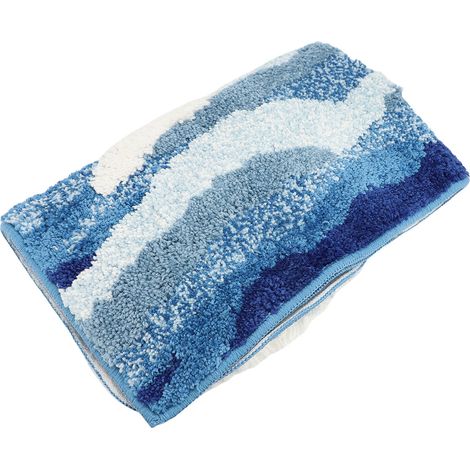 Mekotrin Weicher Schlafzimmerteppich – 50 X 80 Cm 3d-wellen-badematte, Dick Und Saugfähig, Blaues Ozean-design, Maschinenwaschbarer Teppich Für Zuhause, Wohnzimmer, Flur