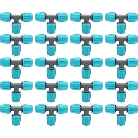 20-teiliges Bewässerungs-fitting-set, 16-mm-pe-bewässerungsschlauch-t-stück Für Gewächshäuser, Gärten Und Landwirtschaft