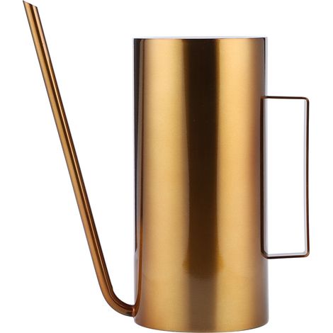 Gießkanne Aus Edelstahl Für Den Garten, Grüne Pflanzen, Langer Ausguss, Gießkanne Für Töpfe, Blumen, Bewässerungswerkzeug, Gold, 1,5 L.