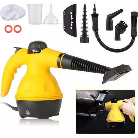 Tragbarer 1000-w-mehrzweck-dampfreiniger, Mini-reinigungsgerät Mit 9 Zubehörteilen Zur Fleckenentfernung Von Vorhängen, Fenstern, Teppichen, Autositzen, Sofas, Küchen Und Badezimmern