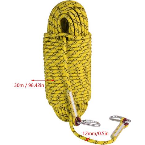30 M Durchmesser Kletterseil Zur Flucht Im Freien, 12 Mm Durchmesser Sicherheitsseil (gelb)
