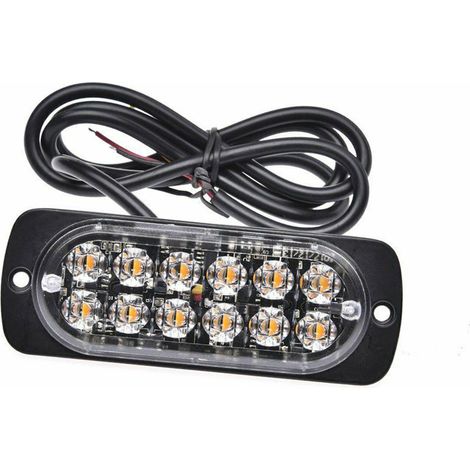 Gelbe Warnleuchte Mit 12 Blitz-leds, Notfallblinkfunktion, Seitenlichtleisten, Warnsignal, Anhängerkupplungsleuchte, 4 Stück.
