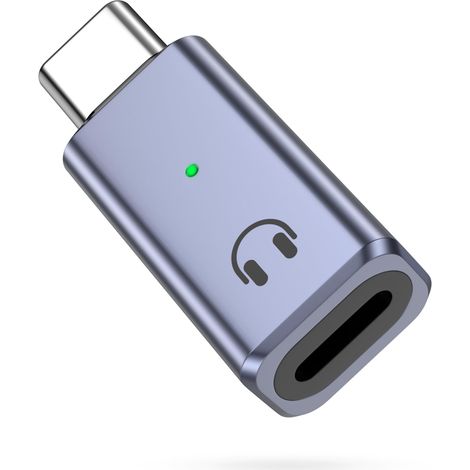 Lightning-auf-usb-c-audioadapter, Usb-c-auf-lightning-adapter Für Iphone Air 17, 16, 16e, 15 Pro Max Plus, Ipad Air/pro, Macbook, Ohne Lade-/datenfunktion, Grau