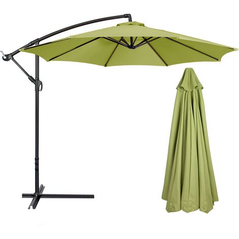 Außenschirm, Undurchlässig Und Uv-beständig, Ersatzschirm Für Terrasse (ohne Pied), Grau-grün, Praktisch 2,7 M, 8 Sitze