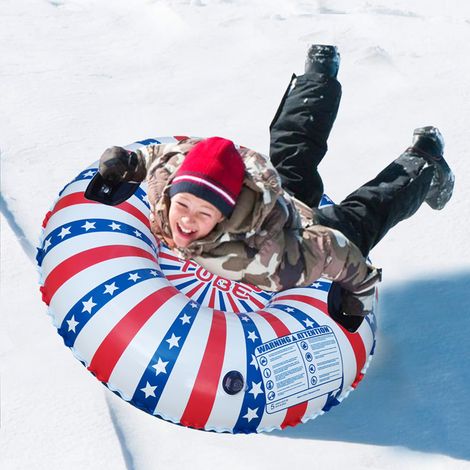 Aufblasbarer Skiring, Dicker Pvc-schlittenschlauch, Winterschneereifen Mit Griff.