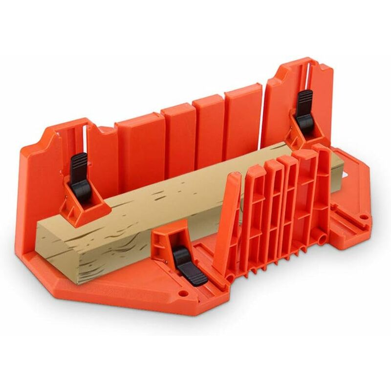 – Gehrunglade Aus Abs-kunststoff, 35,5 X 11 X 15 Cm – Rutschfestes Design Für Präzise Schnitte Bei 0°, 22,5°, 45° Und 90° – 4 Gehrungsschneidaufsätze
