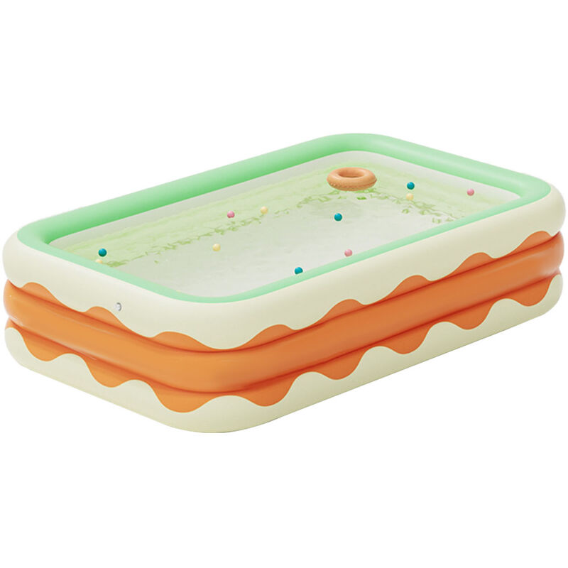 3-lagiger, Faltbarer, Aufblasbarer Pvc-pool Für Den Innenhof, Orange, 1,3 Meter