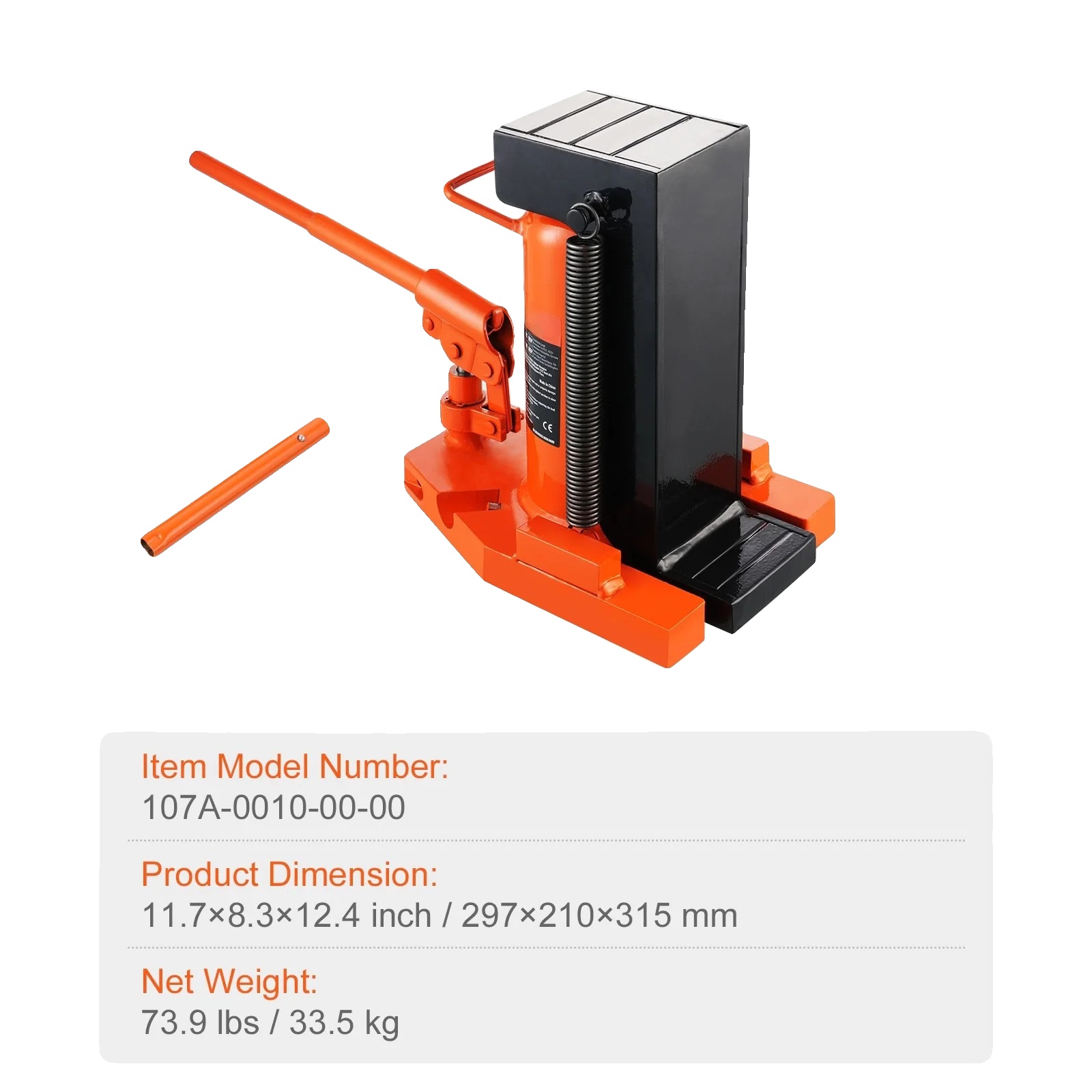 Hydraulischer, Fußbetätigter Wagenheber, 5 Tonnen Hubkraft, Höhenverstellbar, 10t