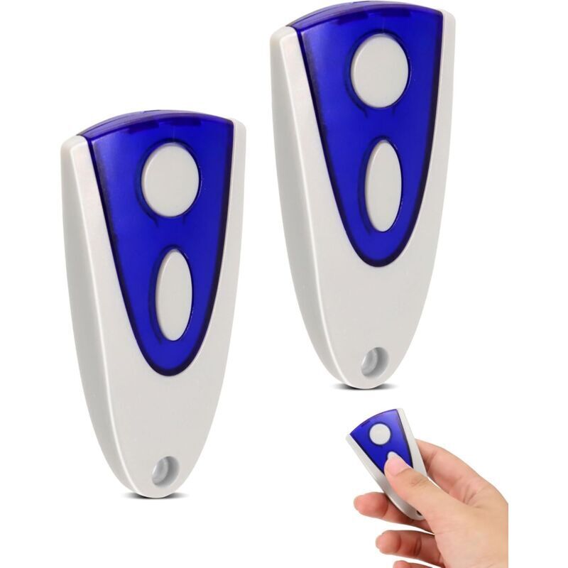 Télécommande Portail 433,92 Mhz 2 Canaux Pour Portes De Garage Et Portails – Compatible Novotron, Max, Mix, Design – Avec Piles (2 Pièces)