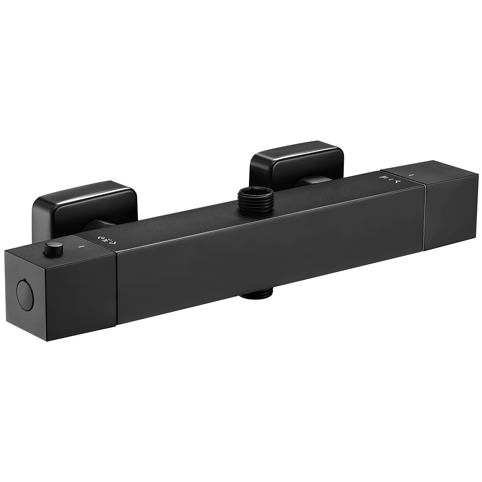 Auralum Rubinetto Per Doccia Con Termostato, Miscelatore In Ottone A 2 Vie, Rubinetto Per Doccia Con Pulsante Di Sicurezza A 38 °c, Nero