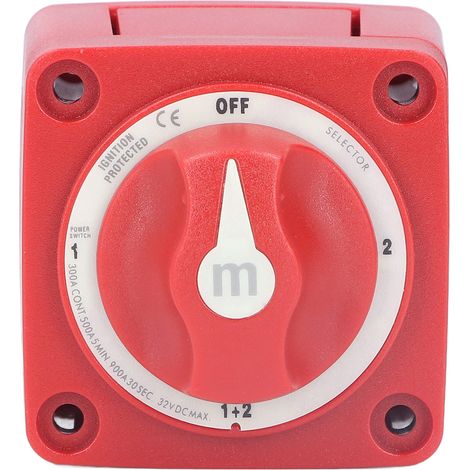 Chiciris 300a Batterieschalter, Material: Abs Und Rotes Kupfer, Ip66 Wasserdicht, Sicher Mit Zündschutz, Geeignet Für Yachten, Wohnmobile Und Umgebaute Fahrzeuge.
