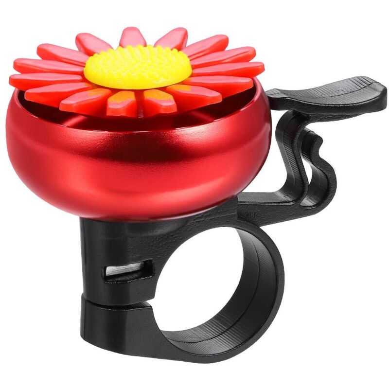 Fahrradklingel – Blumenmuster – Für Kinder – Fahrradzubehör – Rot