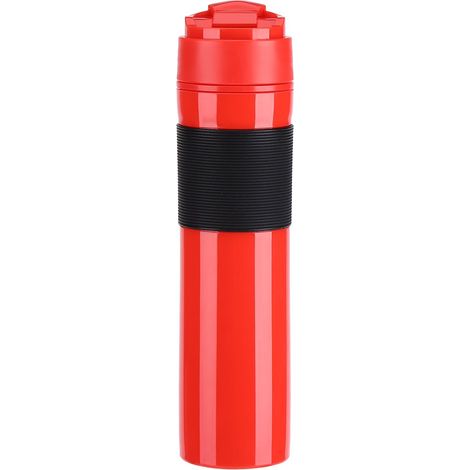 Tragbare Espressomaschine, Reise-filterkaffeemaschine, 350-ml-flasche, Kaffeepresse, Tee- Und Kaffeeset, Manuell Bedienbar (rot)