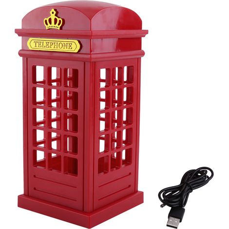 Rosvola Kreative Retro-telefonzellen-nachtleuchte Mit Verstellbarem Touchsensor Und Gelber Led-tischleuchte