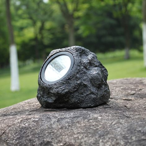 Solarbetriebene Led-gartenleuchte Für Den Außenbereich, Wasserdichte Gartenlampe, Gartenlampe In Steinoptik, Rasendekoration