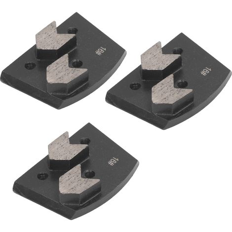 Hethlif Betonbodenschleifer, Trapezförmige Schleifscheibe, 16 Mm Diamantschleifscheibe, 3-teilig, Schwarze Trapez-diamant-schleifscheibe, 2 Pfeilzähne, Betonboden-polierpad Für
