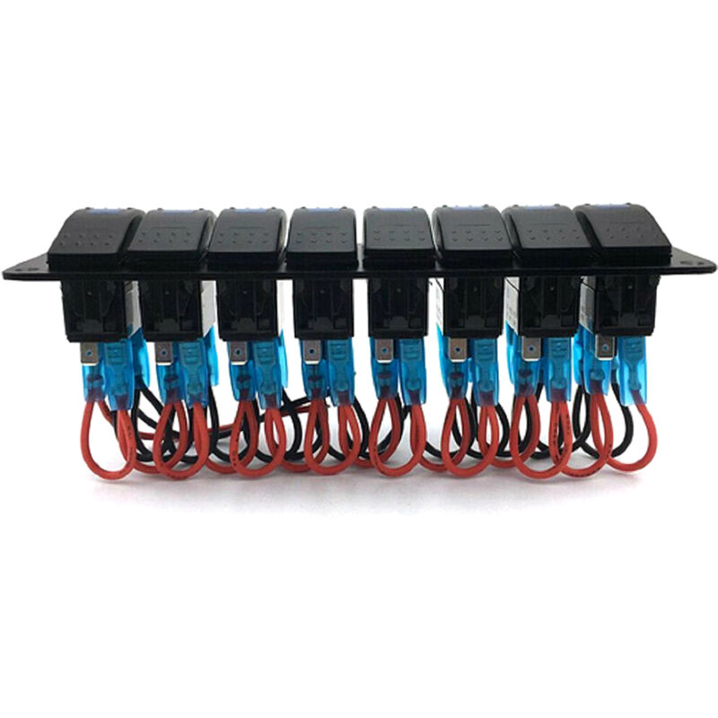 8-positionen-wippschalterfeld Für Boote, Wasserdichtes 12v/24v-led-panel Für Wohnmobile, Lkw Und Boote, Ein-/ausschalter, Schutzschalter Mit Blauer Kontrollleuchte