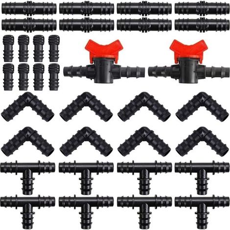 Aimoonsa Bewässerungsschlauch-anschlussset – 34-teilig – Kunststoffverbinder – 16 Mm (1,6 Cm) Gartenschlauchverbinder – Verschiedene Verbinder Für Gartenbewässerungssysteme