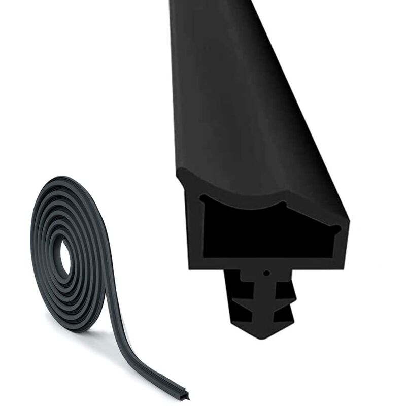 Aimoonsa Türdichtung Aus Gummi, 10 M, Geräusch- Und Staubdicht, 4 Mm Nutbreite, 7 Mm Nuttiefe, 12 Mm Nutbiegung (schwarz)