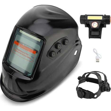 – Selbstverdunkelnde Schweißmaske 4/9-13 Din – Weites Sichtfeld – Solarbetriebenes Lcd-display – Schaltzeit 0,1 Bis 0,8 S – Geeignet Für Wig/mig/mma-schweißen