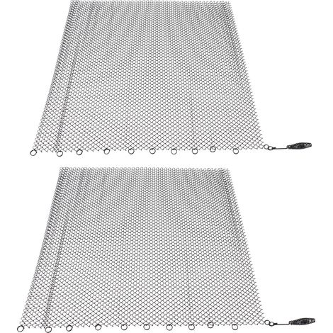 Kaminvorhang Aus Funkenschutzgewebe, 2 Breite Paneele, Ersatz-hängevorhänge Für Kaminöfen, Schwarz, 61 X 51 Cm