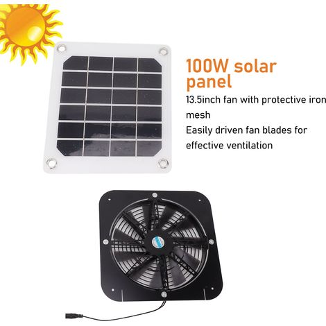 100-w-solar-abluftventilator, Wasserdichter Solarventilator Für Dachboden, Gewächshaus, Hundehütte