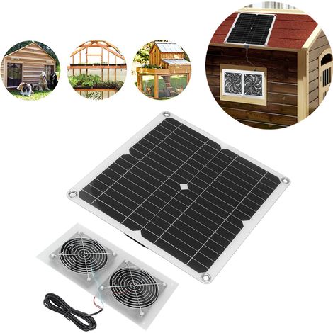 Wetterfestes 25-w-18-v-solarpanel-set, Mit Panel Betriebener Abluftventilator, Tragbarer Ventilator Für Gewächshaus, Gartenhaus, Hühnerstall, Lüftung