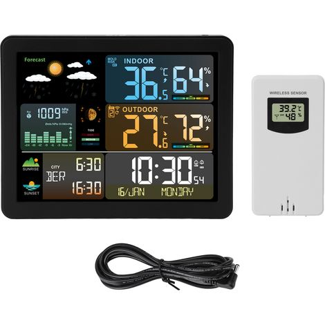 Drahtlose Wetterstation Mit Digitaler Temperaturanzeige Und Farbdisplay