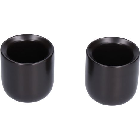 Keramik-teetasse, Weiße Teetassen Mit Verdickten Wänden, 2 Stück, Abgeschrägte Keramiktassen, 100 Ml, Für Große Getränke, Latte, Schwarz (mattschwarz)
