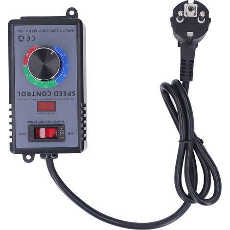 Fafeicy 0-220vac Motordrehzahlregler, Variabler Ausgang, Lüfterdrehzahlregler Mit Überlastschutz Ac220-240v Für Den Heimgebrauch (stecker)