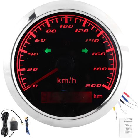 Gps-tachometer 200 Km/h Lcd-kilometerzähler Antibeschlag-multifunktionsinstrument Für Auto, Motorrad Und Schiffe.