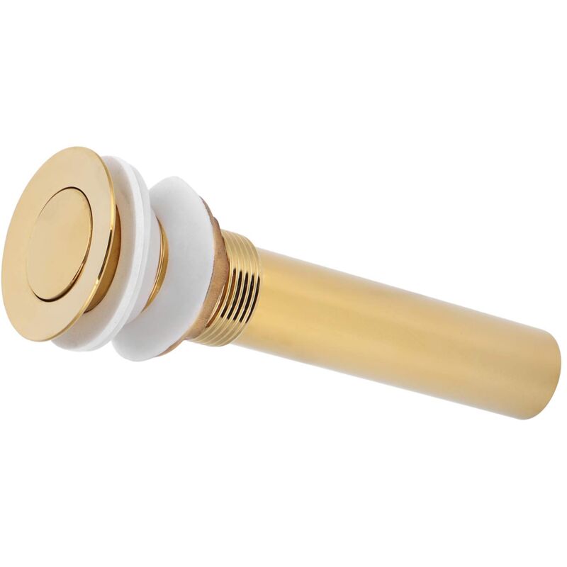 Fdit Spülbecken-abflussstopfen, Verstopfungsfreier Waschbecken-abflussstopfen, Messing Und Edelstahl Ohne Überlauf Für Badezimmer (goldene Klappe Ohne Löcher)