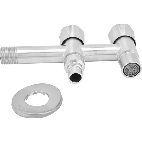 Edelstahl-wasserhahn G1/2, 1 Zulauf, 2 Ausläufe, Waschmaschinen-wasserhahn Für Zuhause, Badezimmer, Balkon