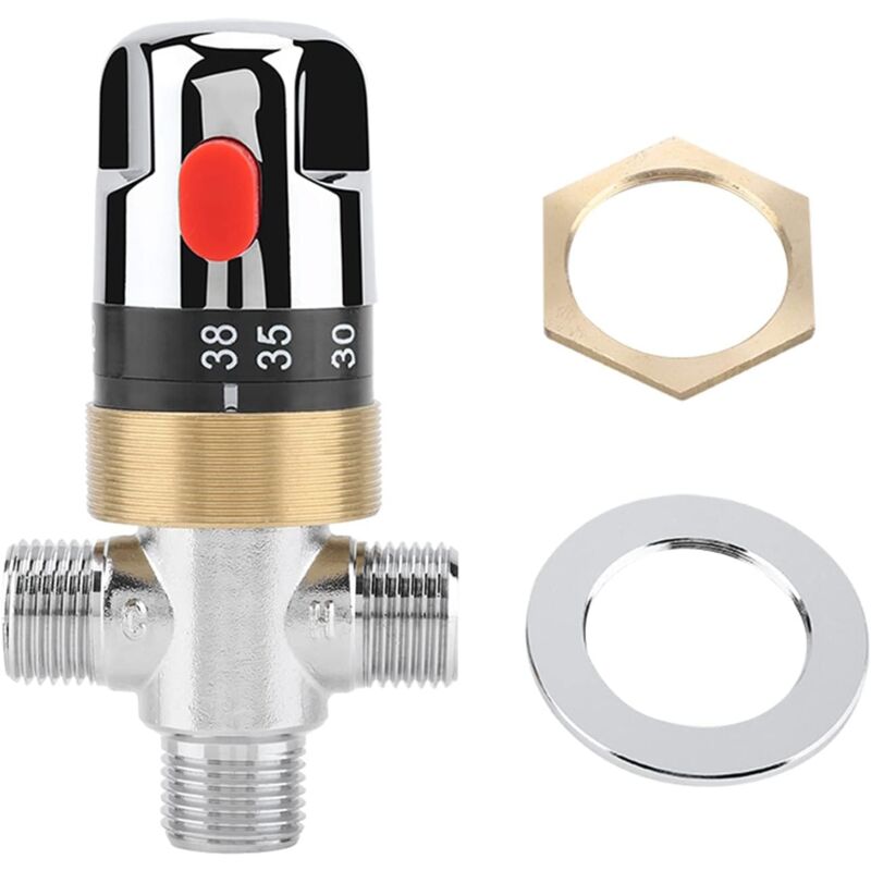 – Thermostat-duscharmatur Aus Massivem Messing – Verchromt – G1/2 – Einstellgenauigkeit ± 2 °c – Einfache Montage