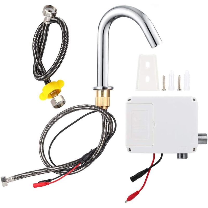 Automatischer Infrarot-edelstahl-wasserhahn – Batteriebetrieben – G1/2-gewinde – 23 Cm Höhe Für Küche Und Bad