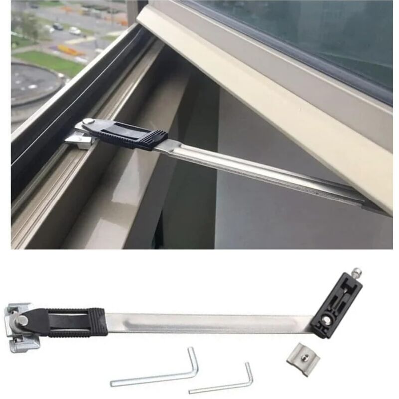 Aimoonsa – Fensterbegrenzer Aus Edelstahl – Bohrfreie Verriegelung – Kompatibel Mit Pvc Und Aluminium – Windfester Fensterstopper