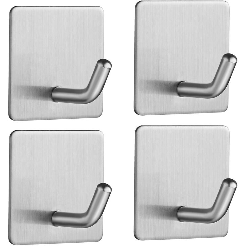 Stück Selbstklebende Wandhaken, Handtuchhalter Aus Edelstahl Für Küche Und Bad, Rostfrei, Silberfarben, Für Familie, Büro
